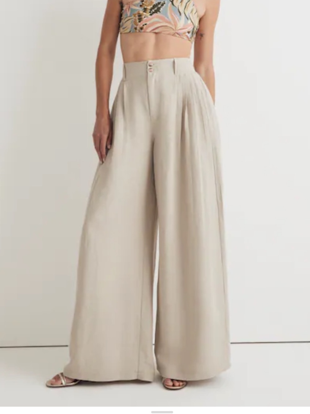 Madewell Pleated High Rise super Wide-Leg Pants size 4